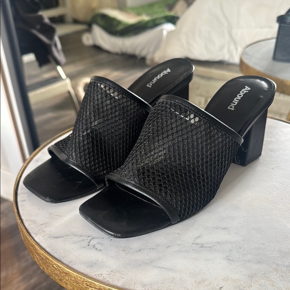 Abound Black Mesh Women's Heels